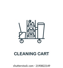 Cleaning Cart Icon. Line Simple Line Housekeeping Icon For Templates, Web Design And Infographics