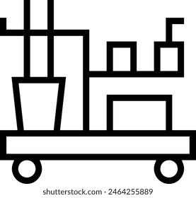 cleaning cart icon. Thin linear style design isolated on white background