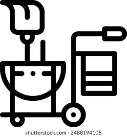 cleaning cart icon. Thin Linear Style Design Isolated On White Background