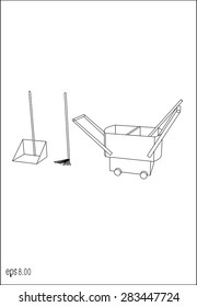 cleaning cart vector object design