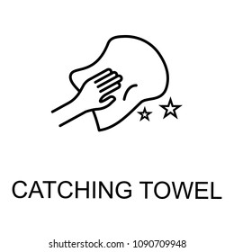 cleaning with catching towel icon. Element of web icon for mobile concept and web apps. Detailed cleaning with catching towel icon can be used for web and mobile. Premium icon on white background
