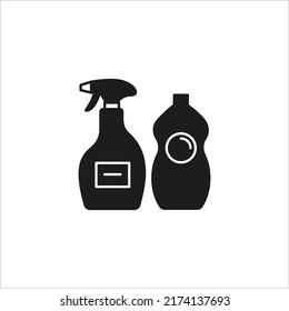 Cleaning chemicals glyph icon in vector Logotype