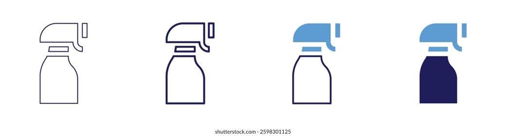 Cleaning chemicals icon in 4 different styles. Thin Line, Line, Bold Line, Duotone. Duotone style. Editable stroke.