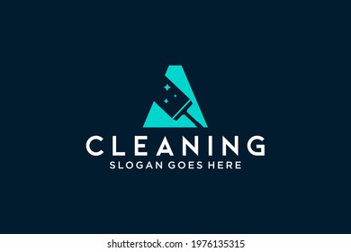 A for cleaning clean service Maintenance for car detailing, homes logo icon vector template.