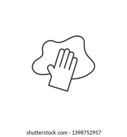 Cleaning cloth,  arm vector icon. Simple element illustration from UI concept.  on white background