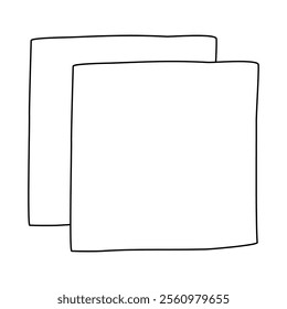 Cleaning cloth for dishwashing or dusting, doodle style flat vector outline for coloring book