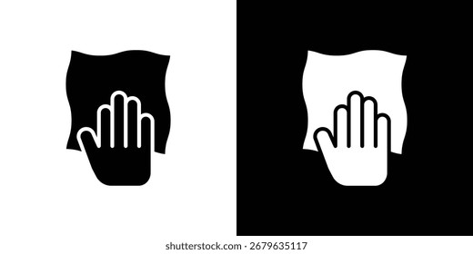 Limpando o logotipo do ícone do pano. símbolos gráficos simples