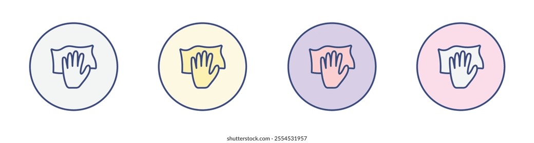 Cleaning cloth icon Thin line flat illustration