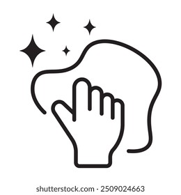 Cleaning cloth line icon set. Wipe with a rag symbol. Housekeeping equipment sign. vector illustration on white background.