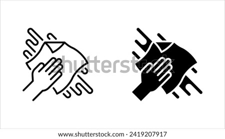 Cleaning cloth line icon set. Wipe with a rag symbol. Housekeeping equipment sign. vector illustration on white background