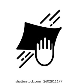Cleaning cloth line icon. Wipe with a rag symbol. Housekeeping equipment sign. Quality design element. Editable stroke. Vector