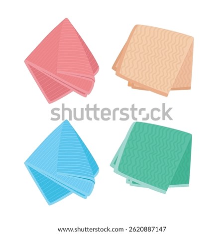 Cleaning cloth vector illustration in cartoon style. Microfiber cloth. Rag clipart. House cleaning tool, cleaning supplies flat vector isolated on white background.
