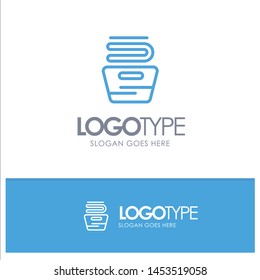 Cleaning, Clothes, Housekeeping, Washing Blue outLine Logo with place for tagline