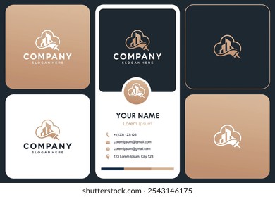 CLEANING CLOUD BUILDING LOGO VECTOR