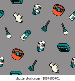Cleaning color outline isometric pattern