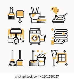 Cleaning of Color vector icons