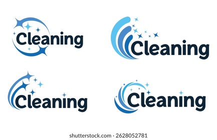 empresa de limpeza logotipo empresarial abstrato. Espumante estrela, Housekeeping, brilho, mais limpo Logo Design modelo vetor