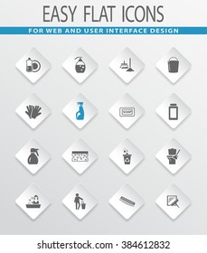 Cleaning company easy flat web icons for user interface design