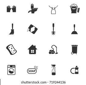 cleaning company icon set