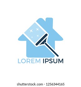 Cleaning company logo design. Cleaning house logo design.