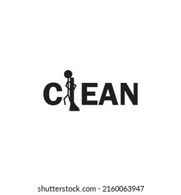 A cleaning company logo. Icon of Cleaning word.
