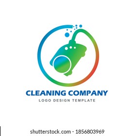 Cleaning company logo template, editable vector. badge logo for home business.