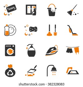 Cleaning company simply icons for web and user interfaces