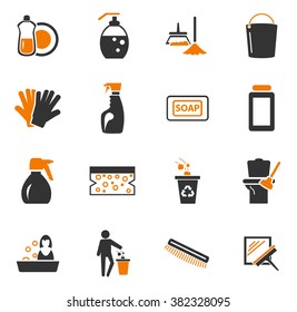 Cleaning company simply icons for web and user interfaces