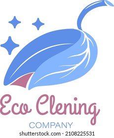 Cleaning company using sustainable and ecological products for hygiene and disinfection. Chores and household tasks, washing business label or emblem with calligraphy writing. Vector in flat