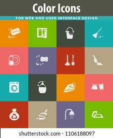 Cleaning company vector icons for user interface design