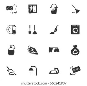 cleaning company vector icons for user interface design