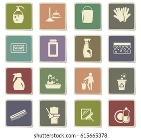 cleaning company vector icons for user interface design