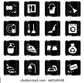 cleaning company vector icons for user interface design