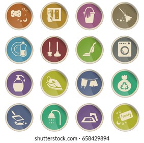 cleaning company vector icons for user interface design
