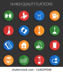 cleaning company vector icons for web and user interface design
