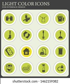 cleaning company vector icons for web and user interface design