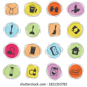 cleaning company vector icons for web and user interface design