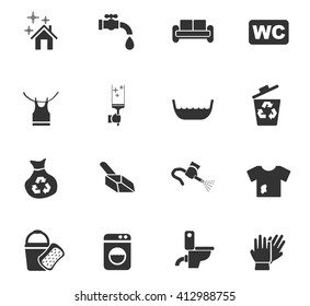 cleaning company web icons for user interface design
