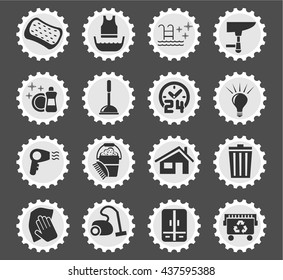 cleaning company web icons for user interface design