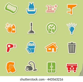cleaning company web icons for user interface design