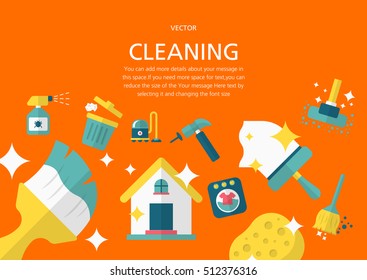 Cleaning concept in flat design style