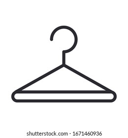 Cleaning concept, laundry clothes hanger. Domestic hygiene vector illustration, line style icon.