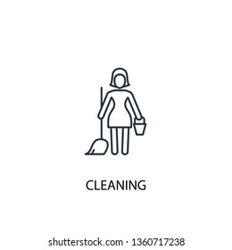 Cleaning concept line icon. Simple element illustration. Cleaning concept outline symbol design. Can be used for web and mobile UI/UX