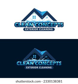 Cleaning consept home wash logo design vector template