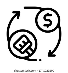 ciclo de limpieza y vector de icono de dinero. ciclo de limpieza y signo de dinero. ilustración de símbolo de contorno aislado