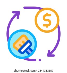 cleaning cycle and money icon vector. cleaning cycle and money sign. color symbol illustration