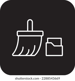 Cleaning Data Data management icon with black filled line style. computer, internet, clean, service, information, user, software. Vector illustration