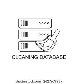 cleaning database icon , data icon