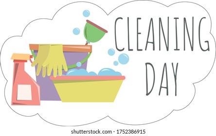 Día de limpieza. Vector de suministros de limpieza
