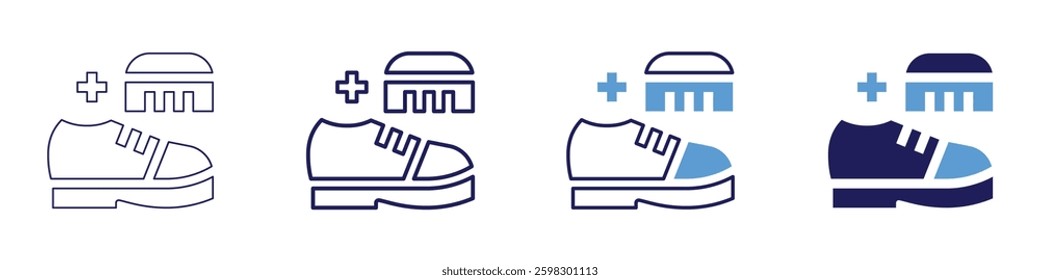 Cleaning delicate surfaces icon in 4 different styles. Thin Line, Line, Bold Line, Duotone. Duotone style. Editable stroke.